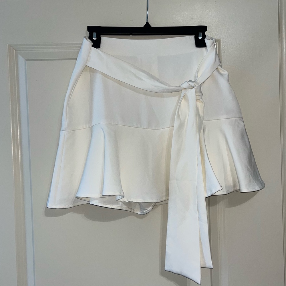 HYFVE Cream Skirt with Tie Detail
